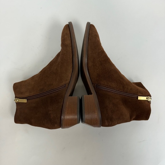 Aquatalia Carisa Bootie Brown Suede Ankle Boots Flat Heel Chestnut Size 8 $450 - Picture 6 of 10